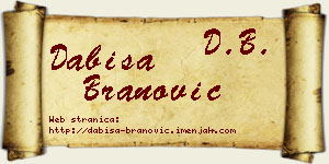 Dabiša Branović vizit kartica